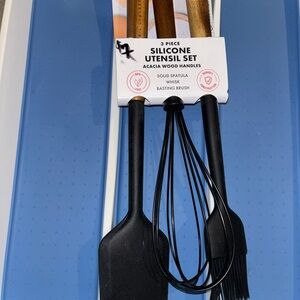 Black Silicone Utensil Set with Acacia Wood Handles BRAND NEW PRICES VARY